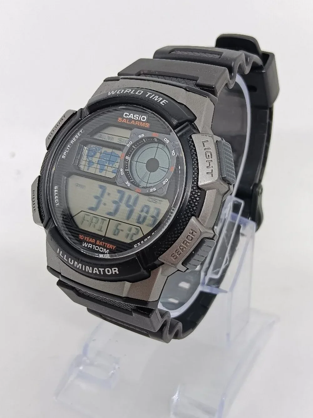 Casio AE-1000W Men's 44mm World Time Multifunction Digital Watch